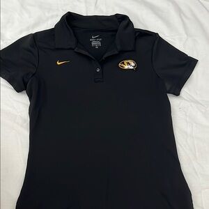 Mizzou Nike Black Fitted Buttoned Polo Shirt